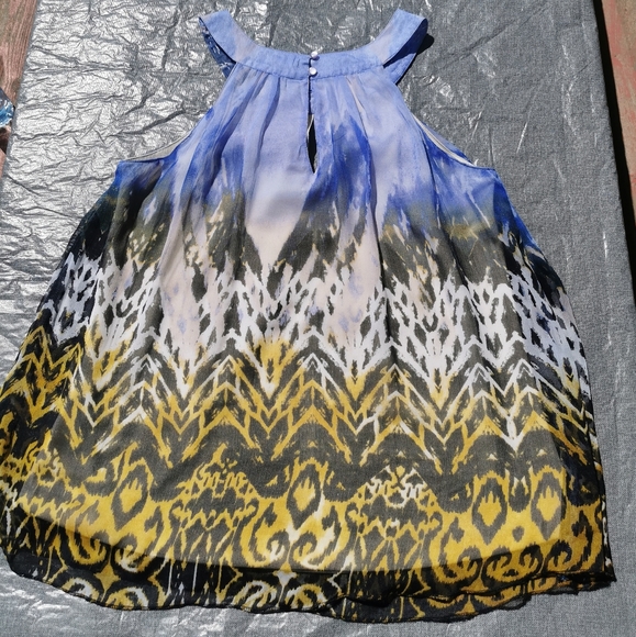 SUZY SHIER Medium Med M high necked tank top rhinestone embellished print lined - Picture 4 of 8